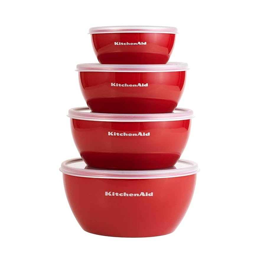 SET BOWL PLASTICO ROJO C/TAPA 4PZ KITCHEN AID