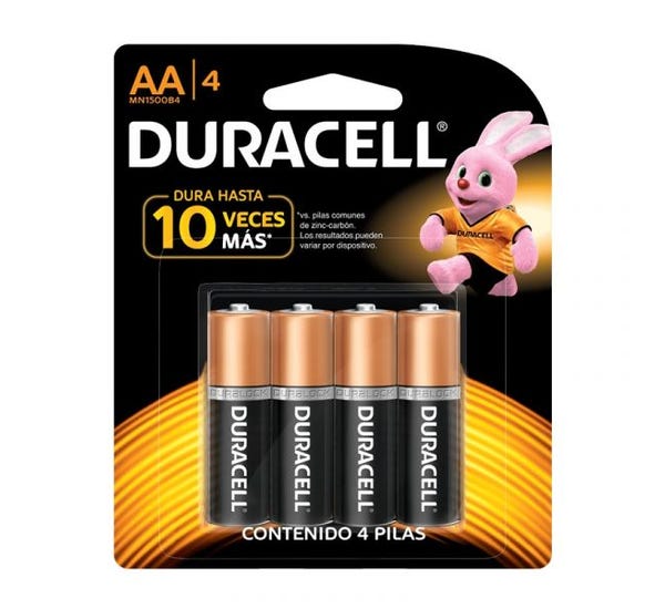 4UND BATERIAS AA DURACEL ALCALINAS ENERGIZER