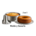 MOLDE 2EN1 16X10CM CON ACCES DE SAVARIN ALUMINIO REDONDO