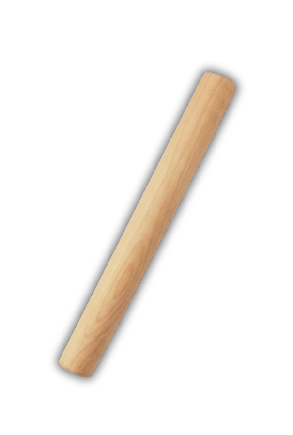 RODILLO DE MADERA 30X5.5CM GRUESO S/MANGO
