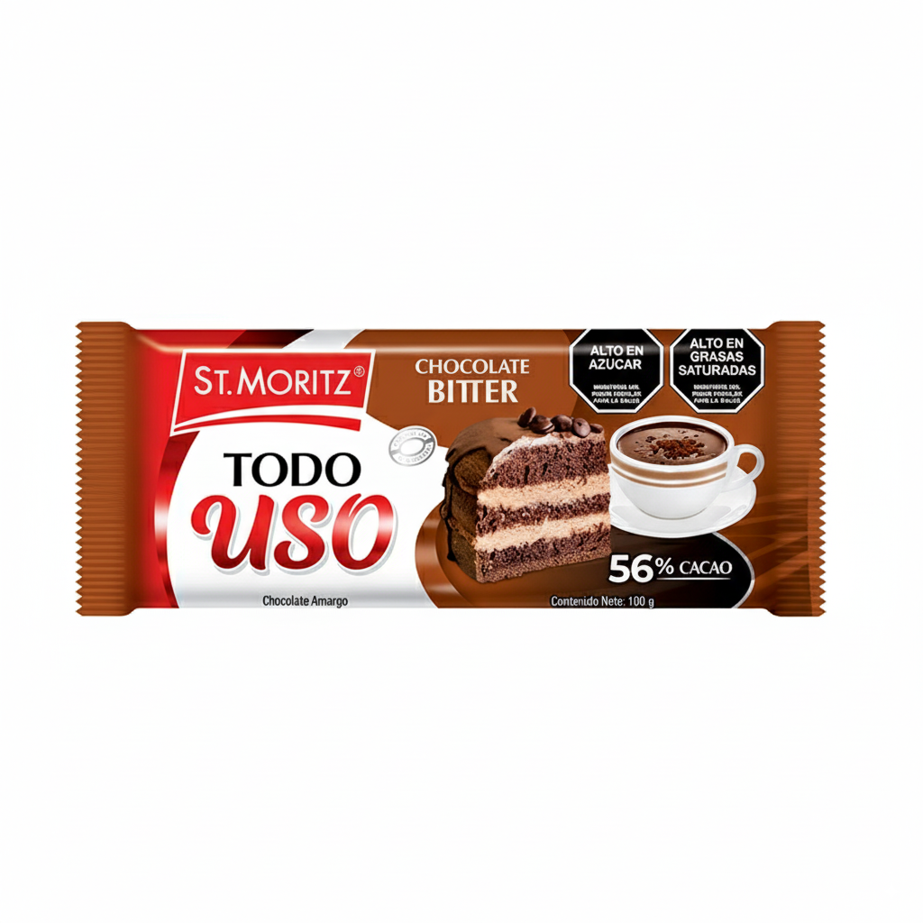 CHOCOLATE BIITTER 56% TODO USO 100GR ST MORITZ