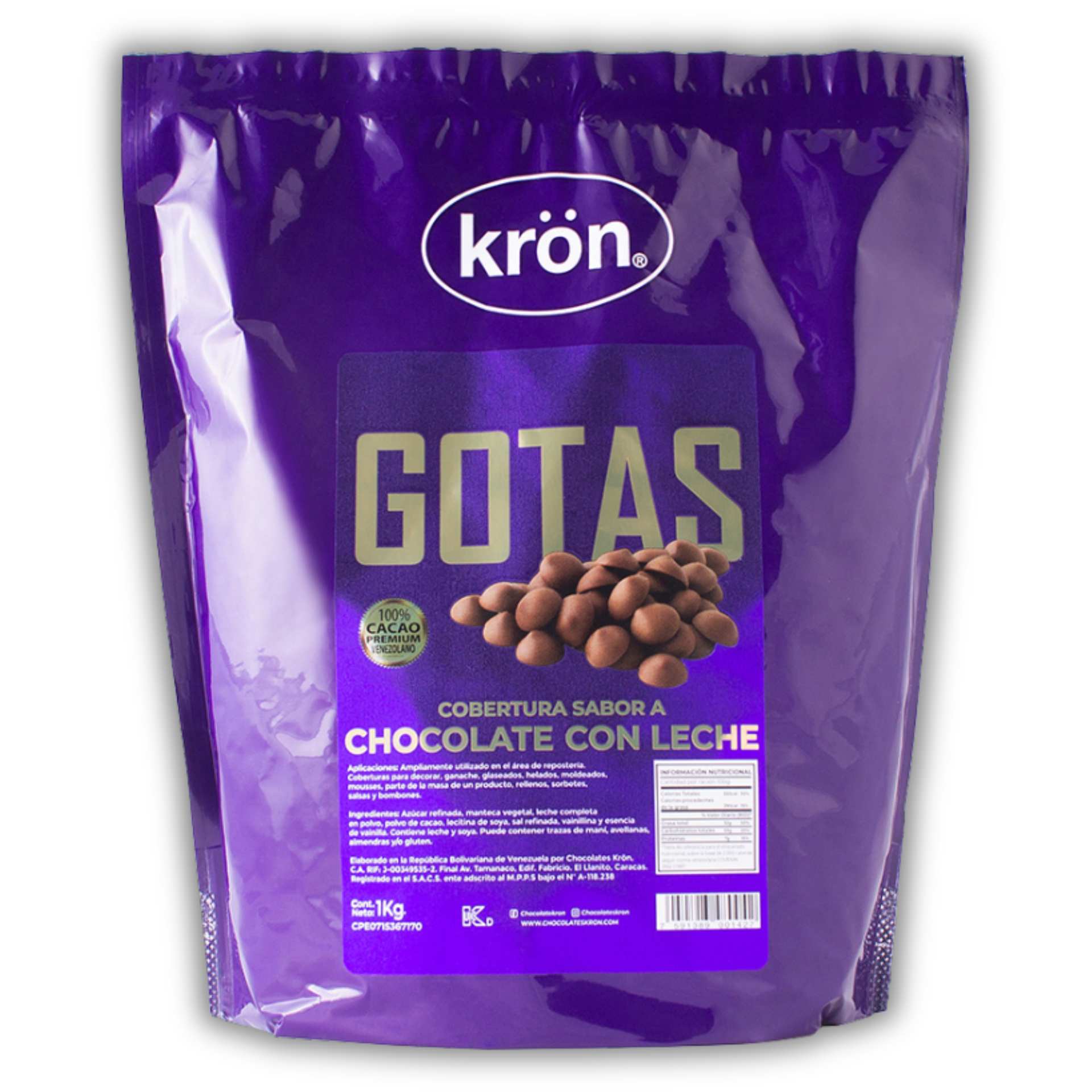 KRON 250GR GOTAS COBERTURA DE LECHE DA