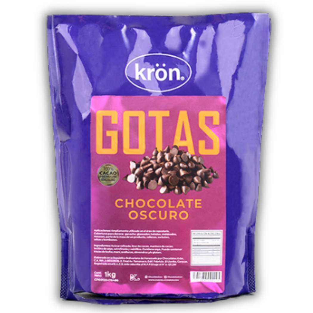 KRON 250GR GOTAS CHOCOLATE BITTER