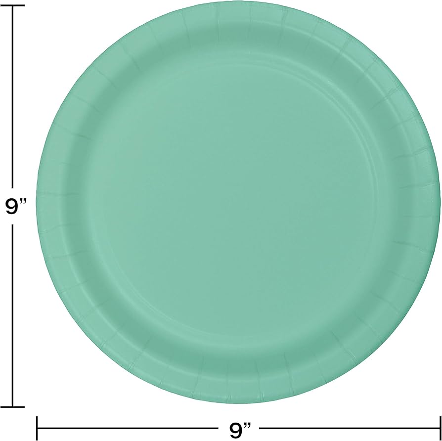 25UND PLATOS DE CARTON DESECHABLES VERDE MENTA