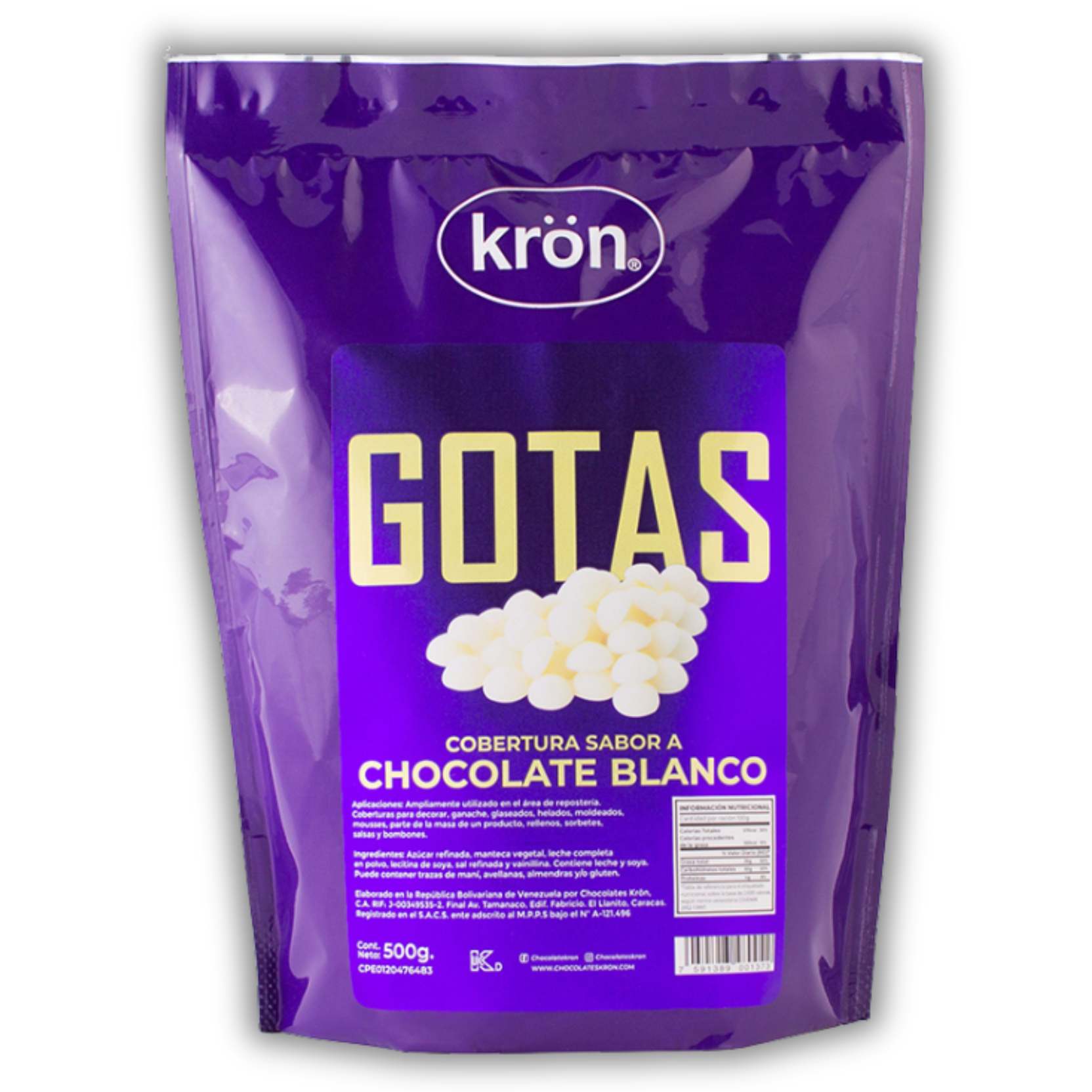 KRON 500GR GOTAS COBERTURA BLANCA DA