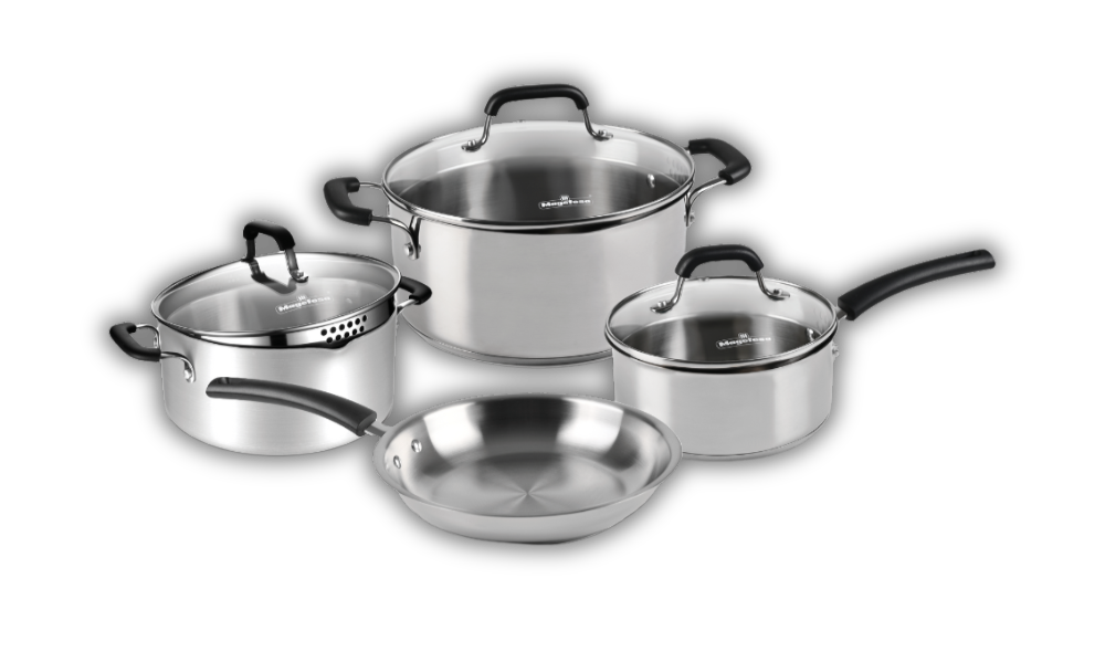 BATERIA DE OLLAS 9 PIEZAS MAG ACERO INOXIDABLE MAGEFESA