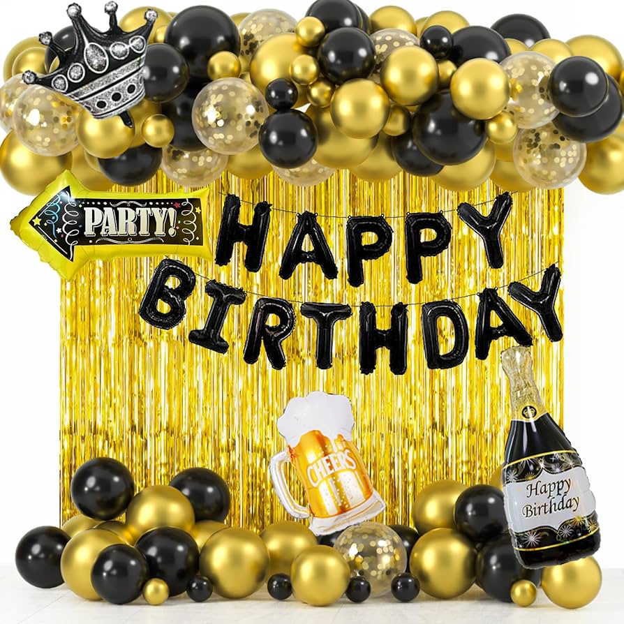 ADORNO FELIZ CUMPLEAÑOS DORADO