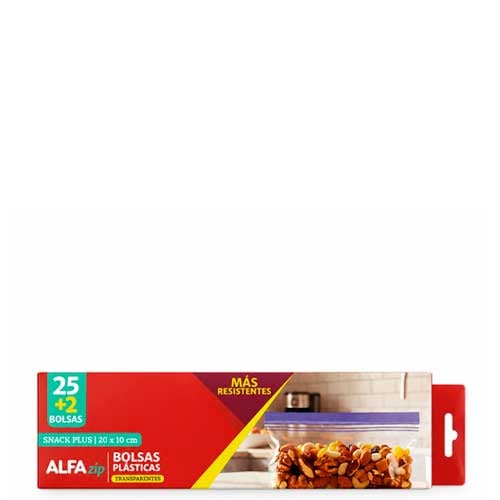 ALFA ZIP BOLSA PLASTICA 20X10CM 25+2UND ALFAHOGAR DA