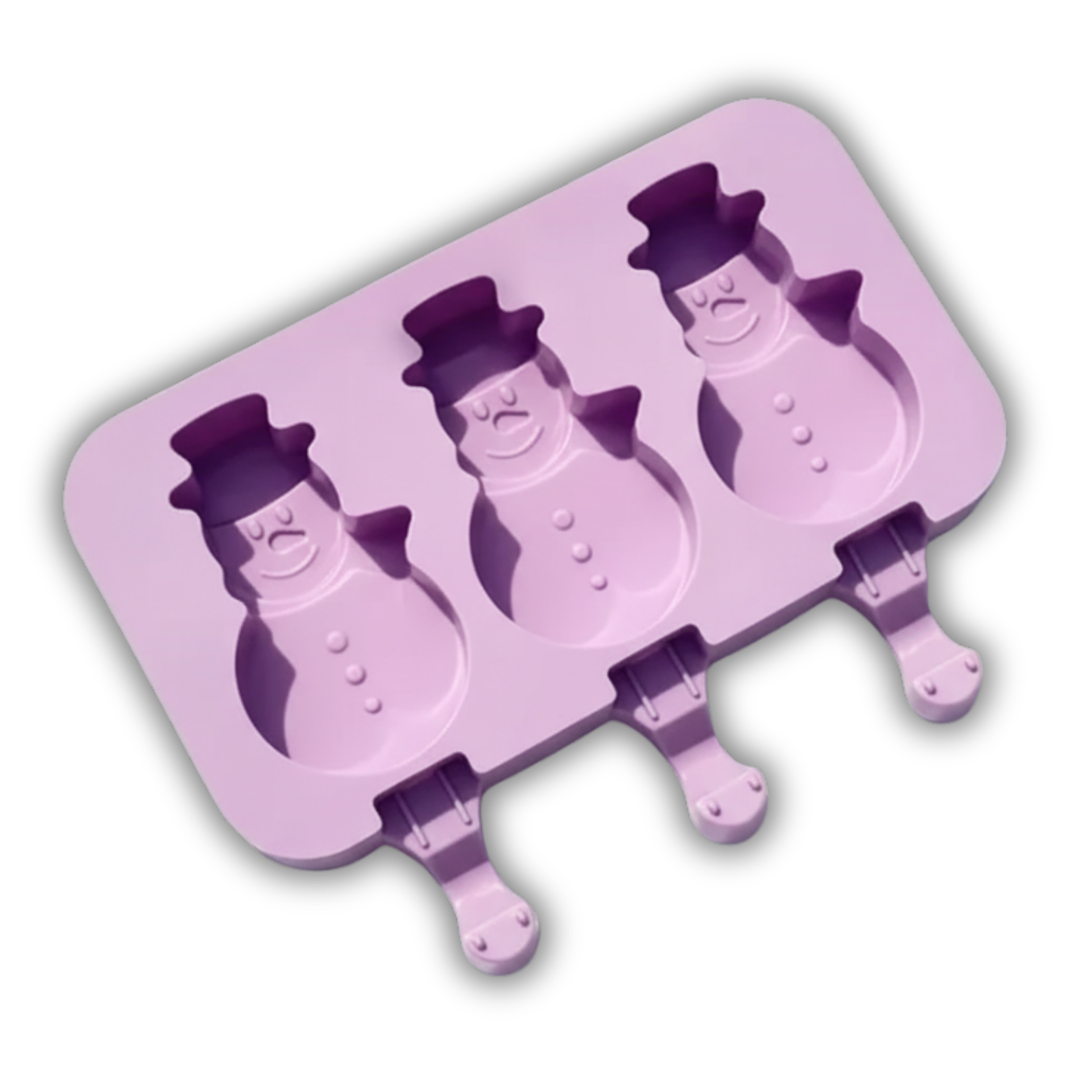 MOLDE PARA PALETA DE SILICON MUÑECO DE NIEVE 3 UNIDADES DA
