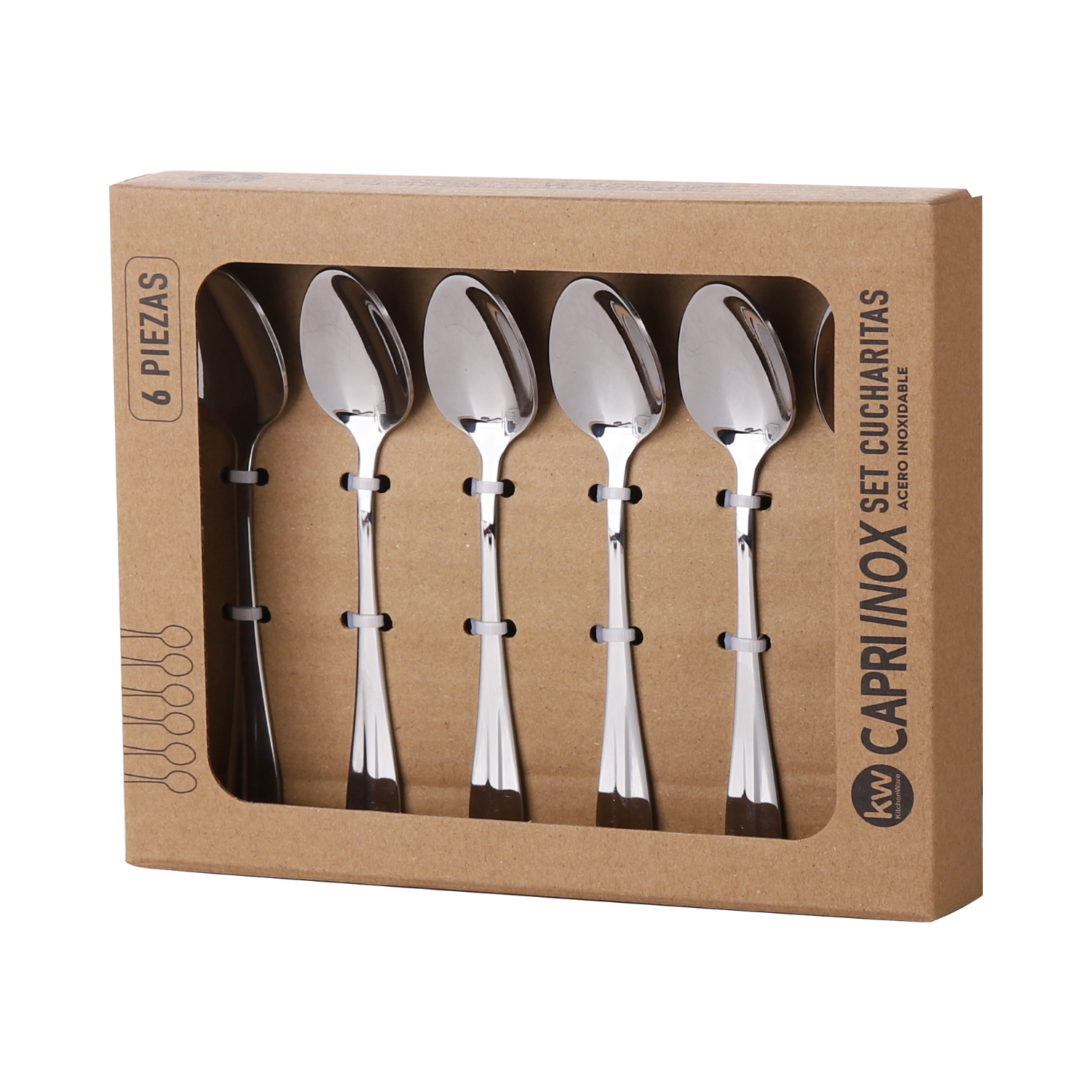 6UND CUCHARA MOD CAPRI INDACER ACERO INOX.