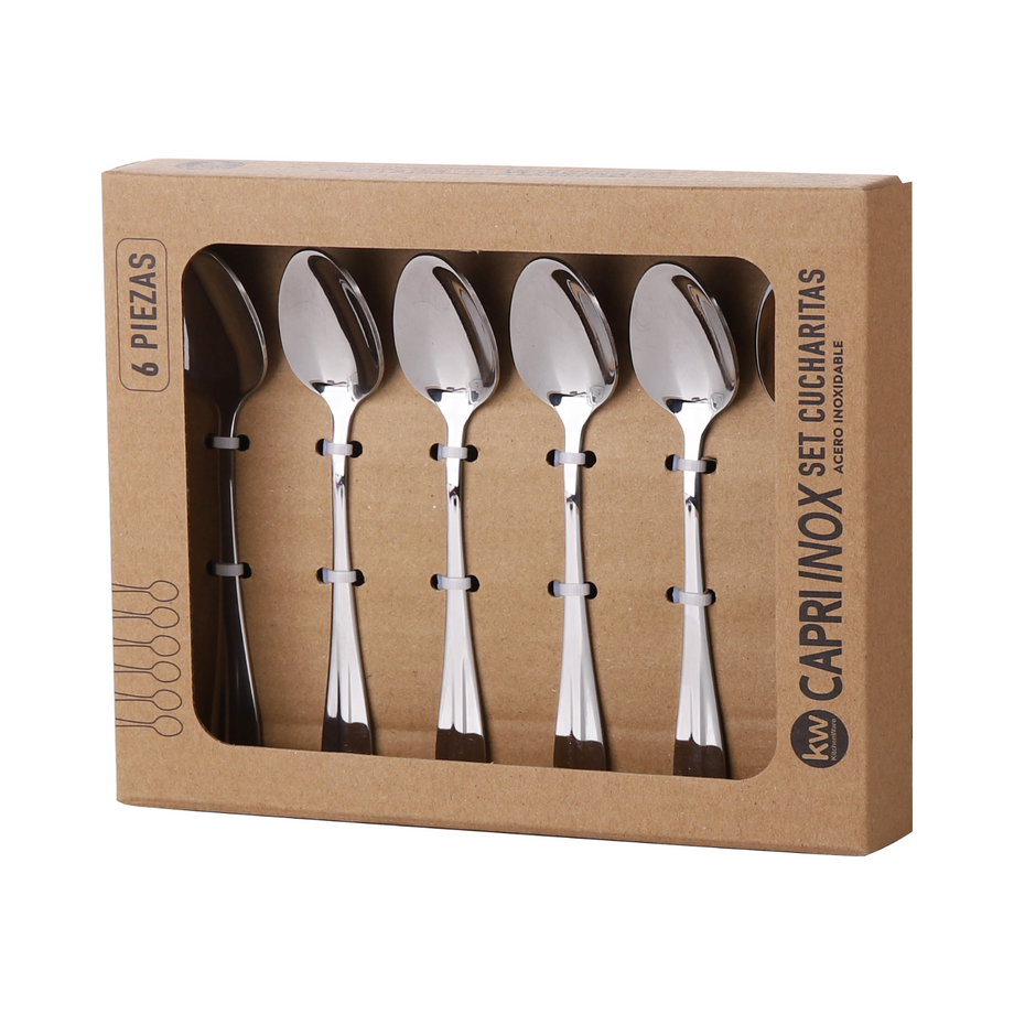 6UND CUCHARITA CAFE MOD CAPRI INDACER ACERO INOX.